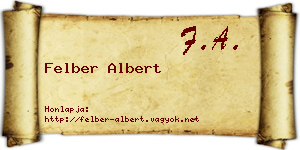 Felber Albert névjegykártya