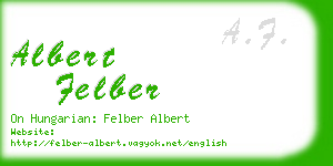 albert felber business card